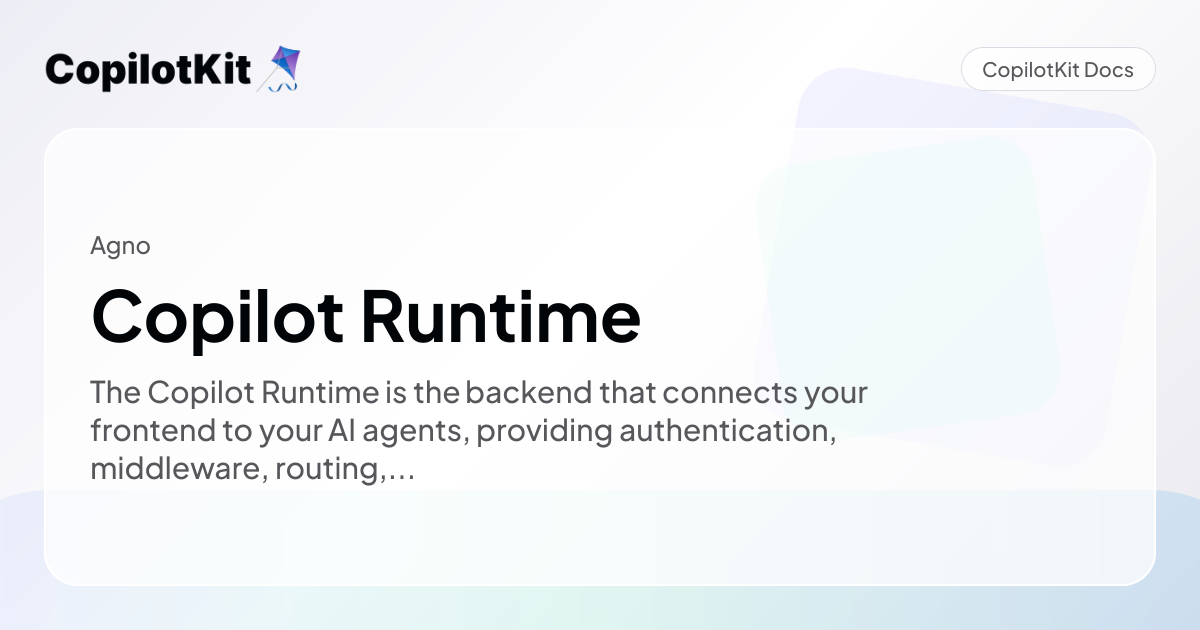 Copilot Runtime