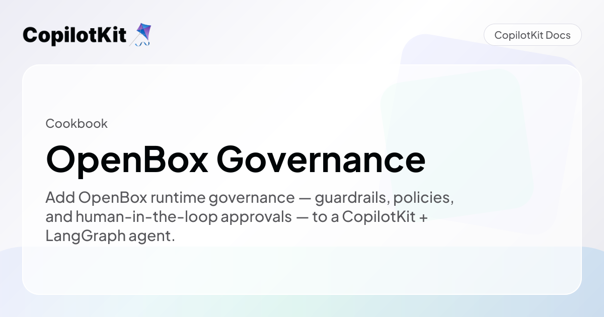 OpenBox Governance