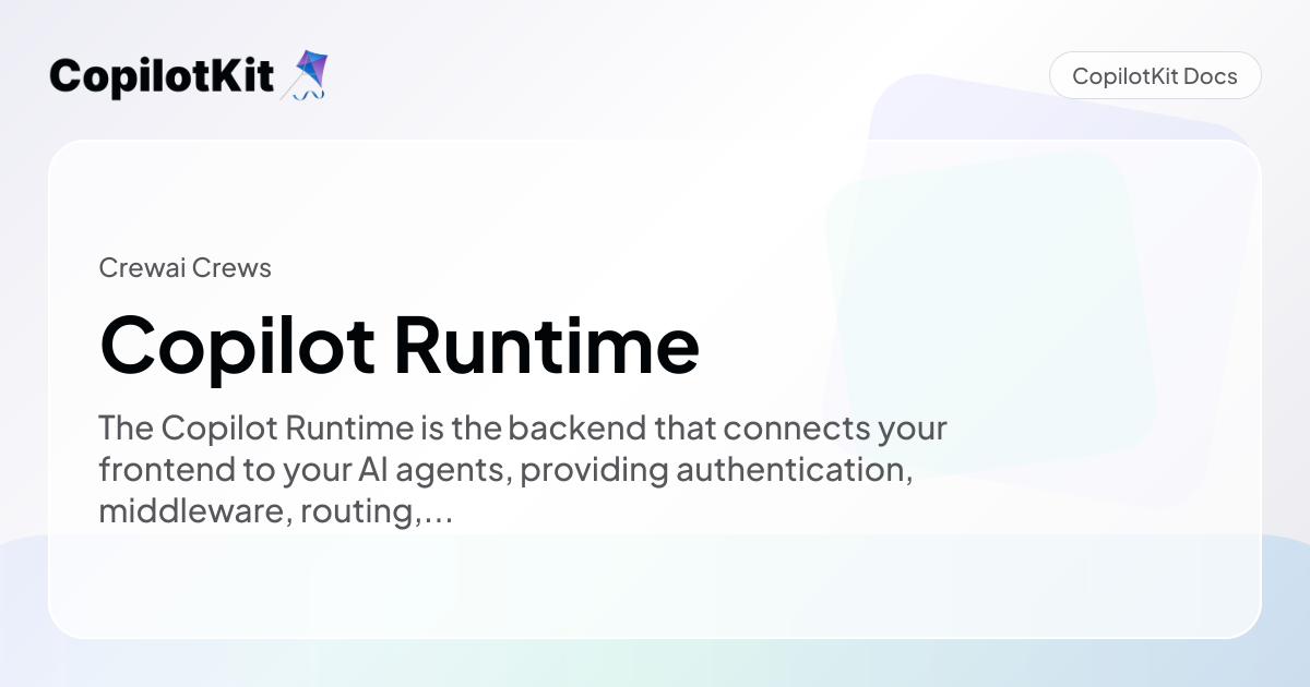 Copilot Runtime