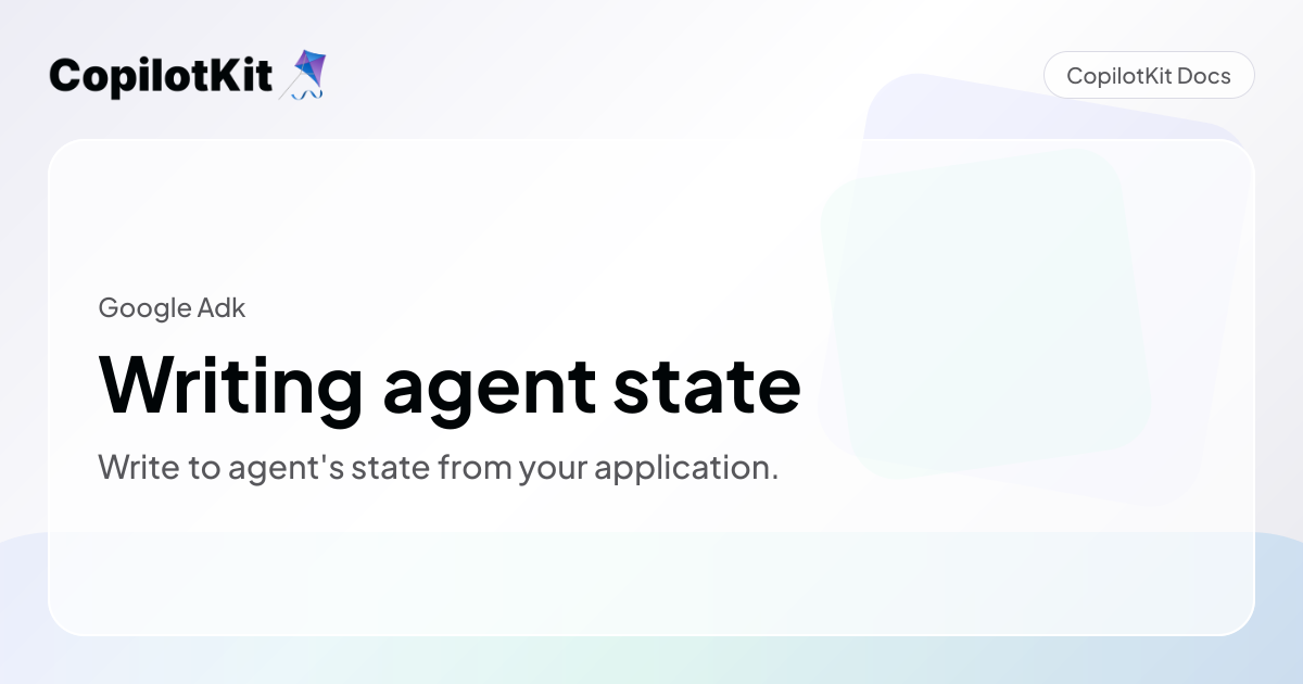 Writing agent state