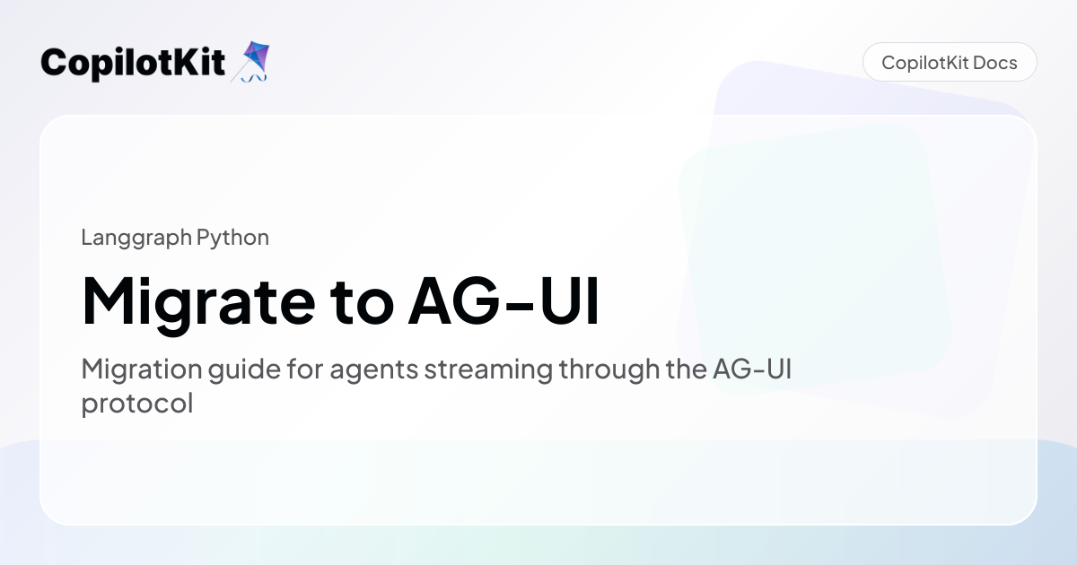 Migrate to AG-UI