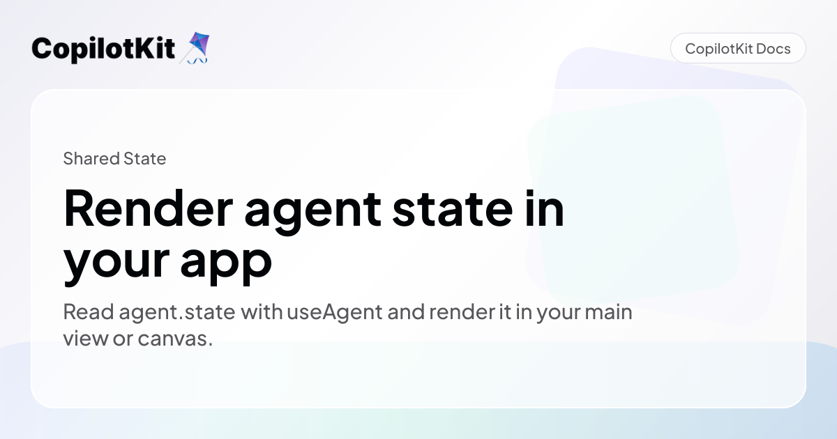 Render agent state in your app